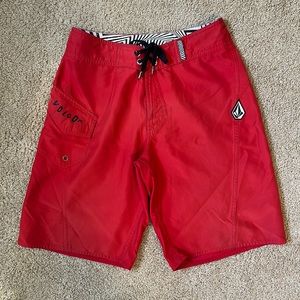 Volcom Red Swim Trunks
